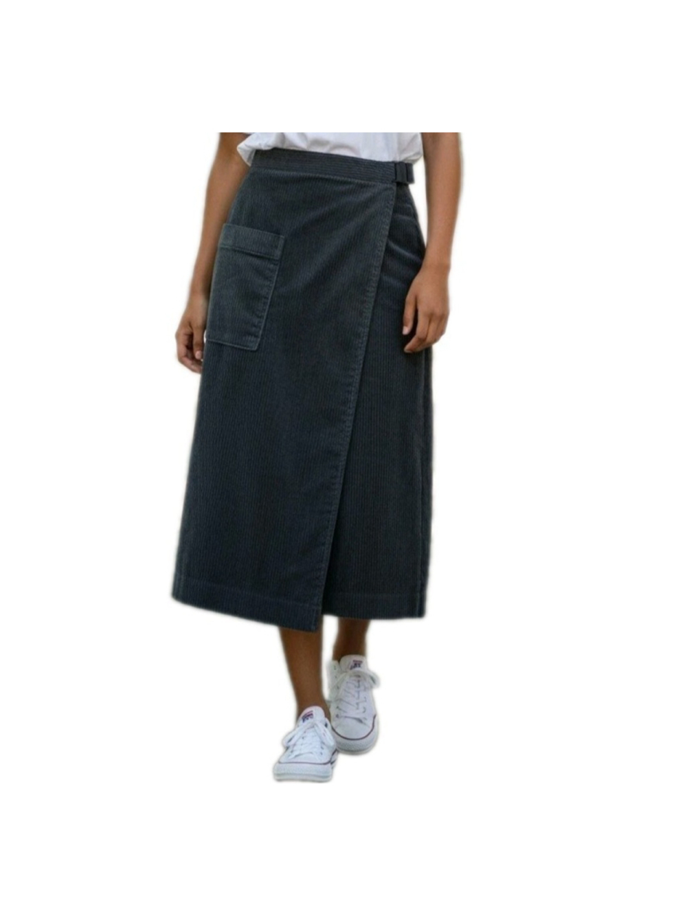 J.W. Anderson Uniqlo Collaboration Dark Green Wrap Corduroy Skirt Medium Women's